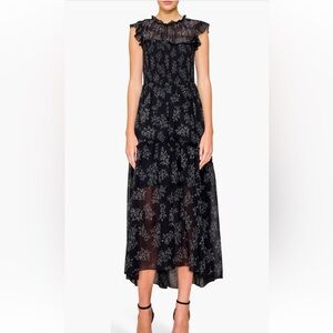 Melloday Ruffle Sleeveless Chiffon Maxi Dress